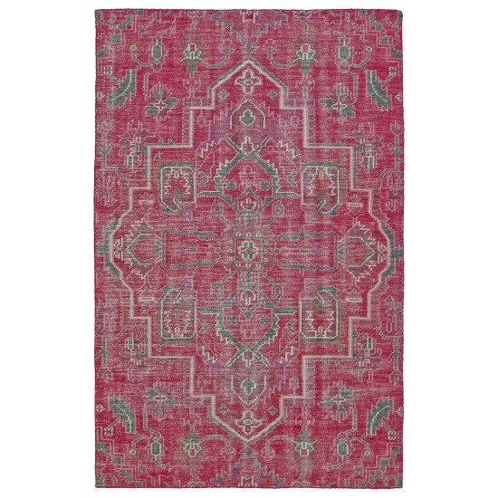 Kaleen Relic Collection Bright Pink Throw Rug 2' x 3'