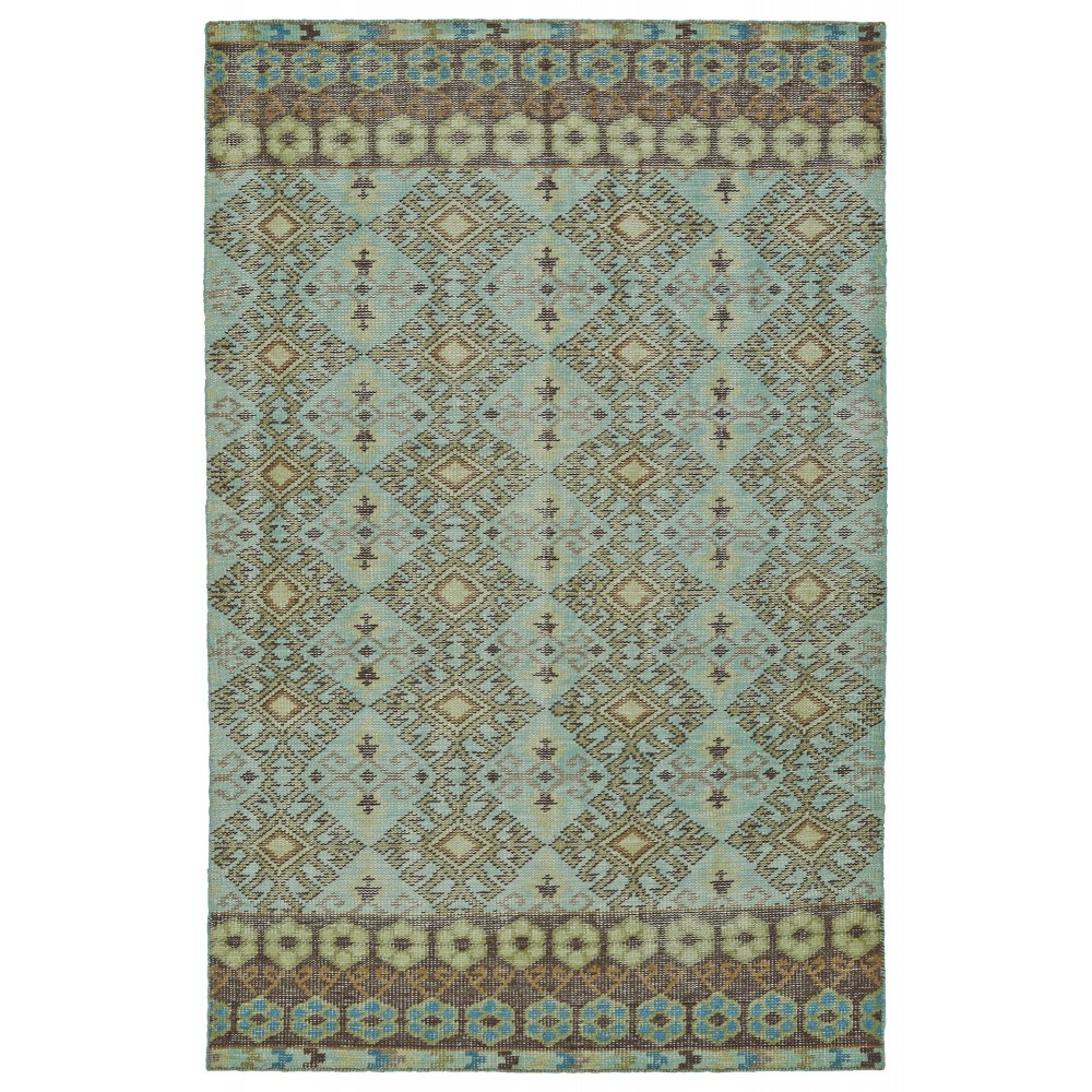 Kaleen Relic Collection Light Turquoise Area Rug 4' x 6'