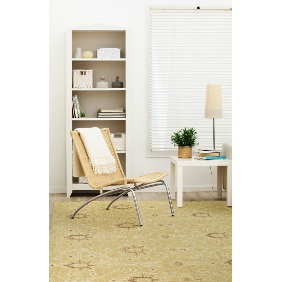 Kaleen Restoration Collection Light Gold Throw Rug 2' x 3'