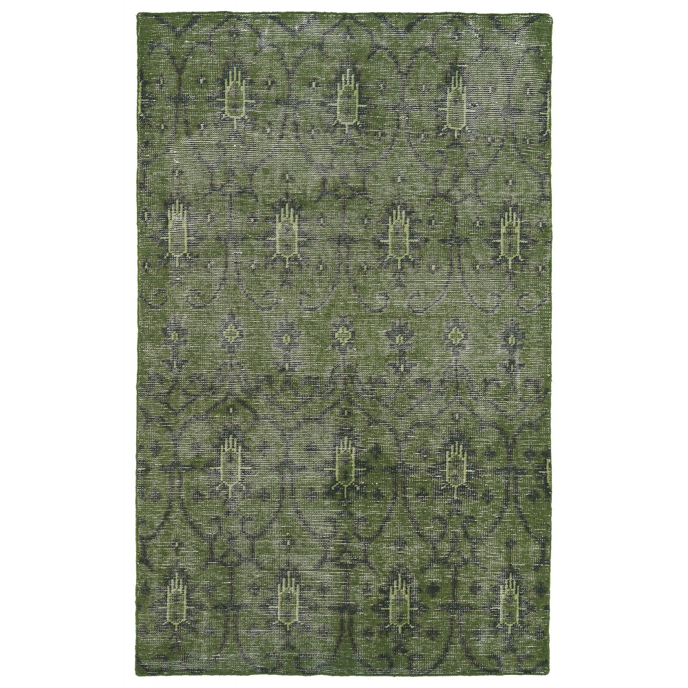 Kaleen Restoration Collection Dark Green Throw Rug 2' x 3'