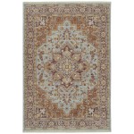 Kaleen Rila Collection Bright Light Blue Throw Rug 2' x 3'