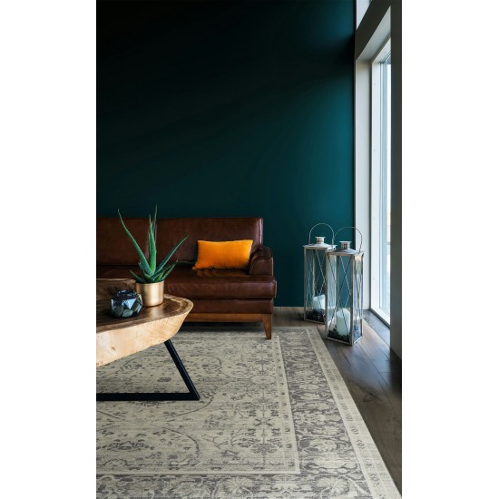 Kaleen Rila Collection Gray Charcoal Throw Rug 18" x 18"