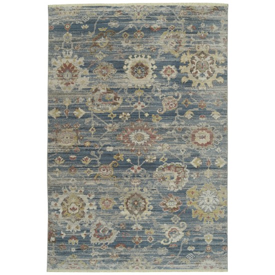 Kaleen Rila Collection Blue Rust Throw Rug 18" x 18"