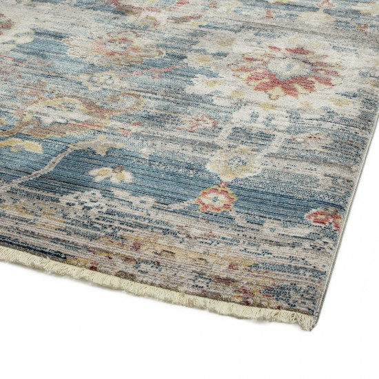 Kaleen Rila Collection Blue Rust Throw Rug 18" x 18"