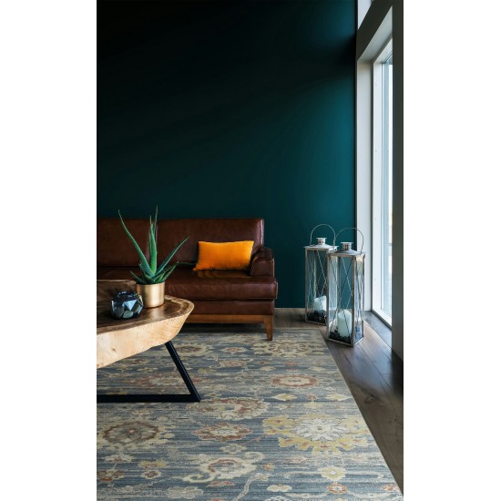 Kaleen Rila Collection Blue Rust Area Rug 3'11" x 5'3"