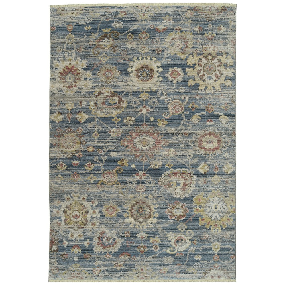 Kaleen Rila Collection Blue Rust Area Rug 5'6" x 7'9"