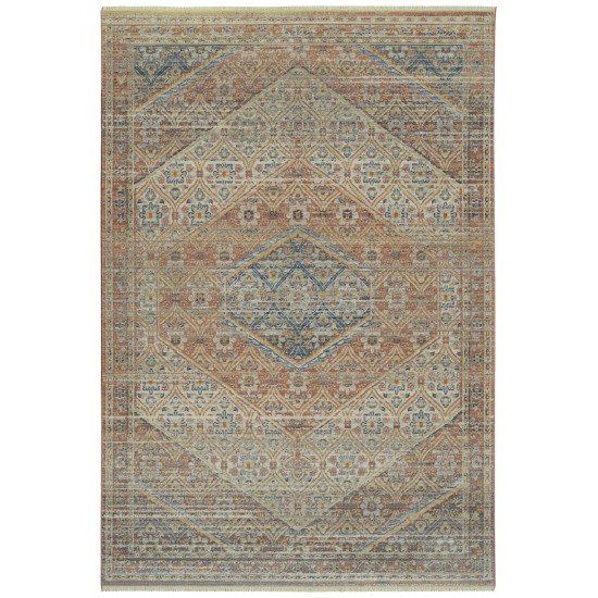 Kaleen Rila Collection Light Salmon Area Rug 3'11" x 5'3"