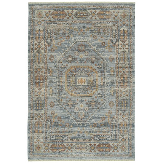 Kaleen Rila Collection Blue Silver Throw Rug 18" x 18"