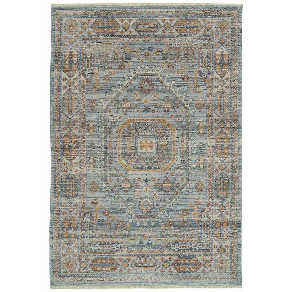 Kaleen Rila Collection Blue Silver Throw Rug 18" x 18"