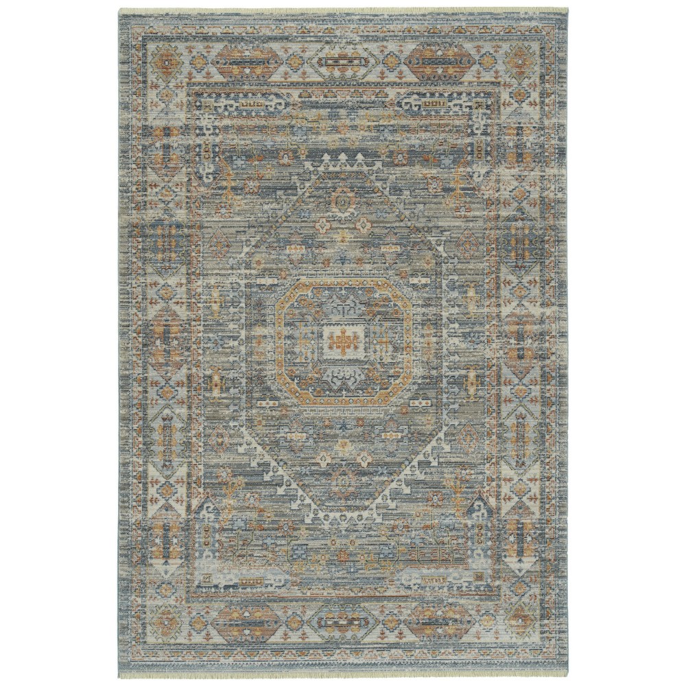 Kaleen Rila Collection Gray Silver Area Rug 5'6" x 7'9"