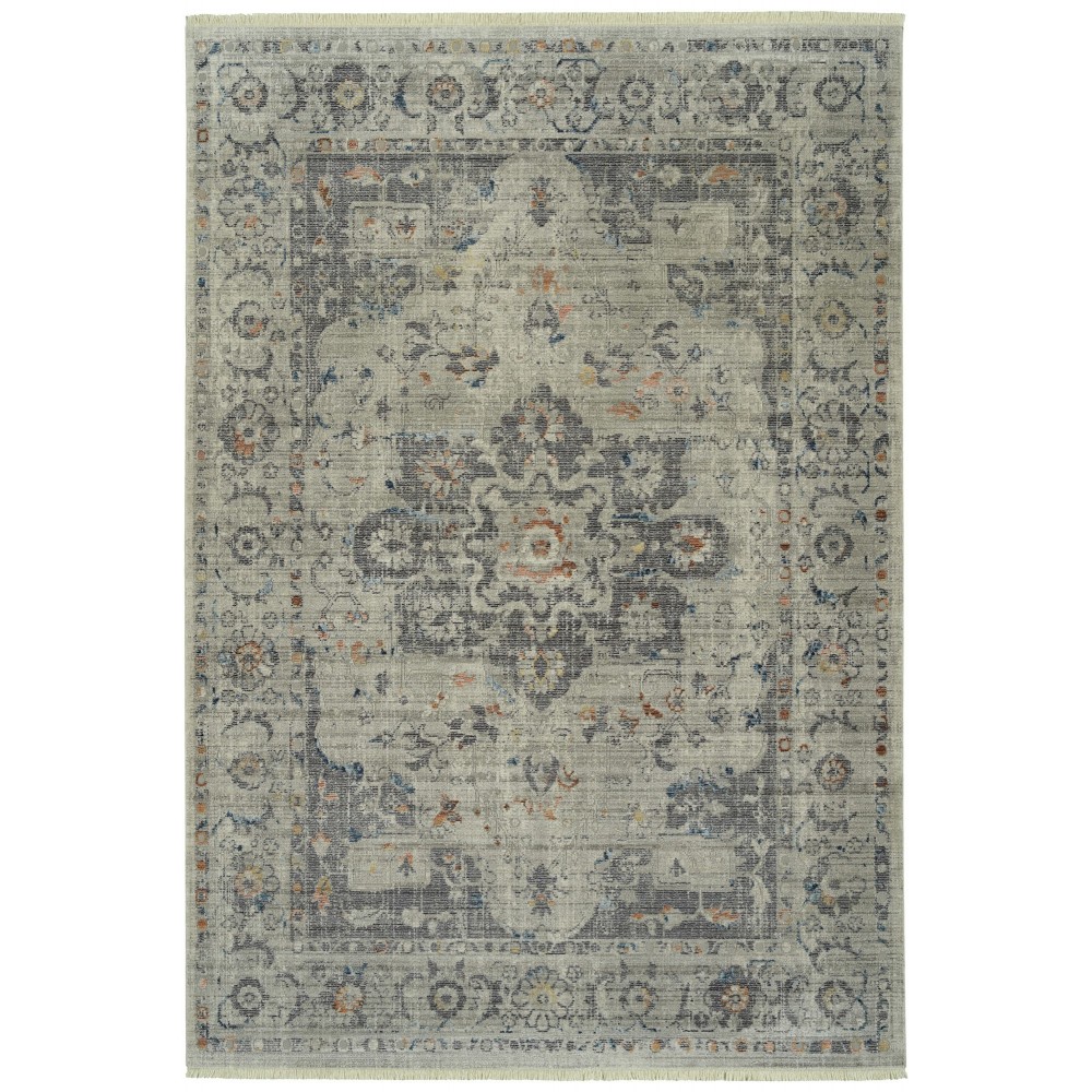 Kaleen Rila Collection Light Silver Area Rug 3'11" x 5'3"