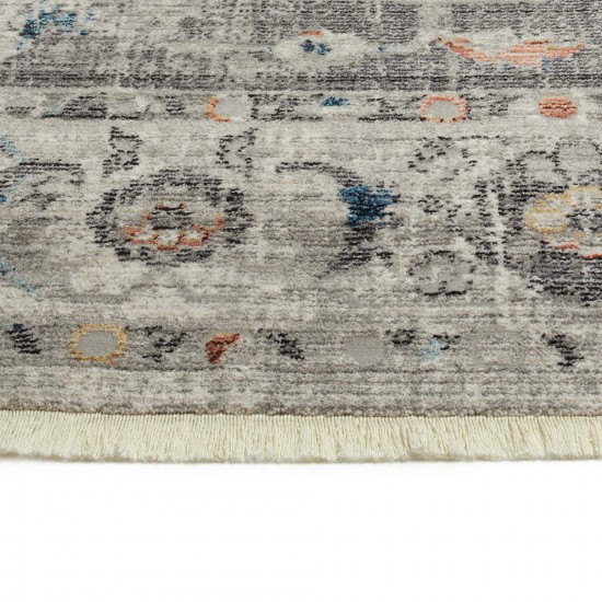 Kaleen Rila Collection Light Silver Area Rug 3'11" x 5'3"