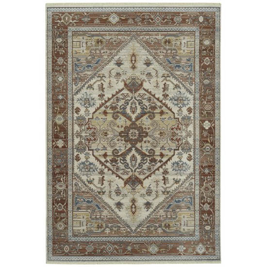 Kaleen Rila Collection Dark Brick Throw Rug 18" x 18"