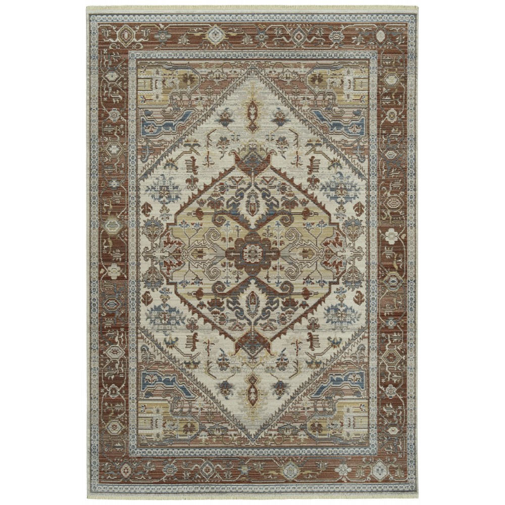 Kaleen Rila Collection Dark Brick Throw Rug 18" x 18"