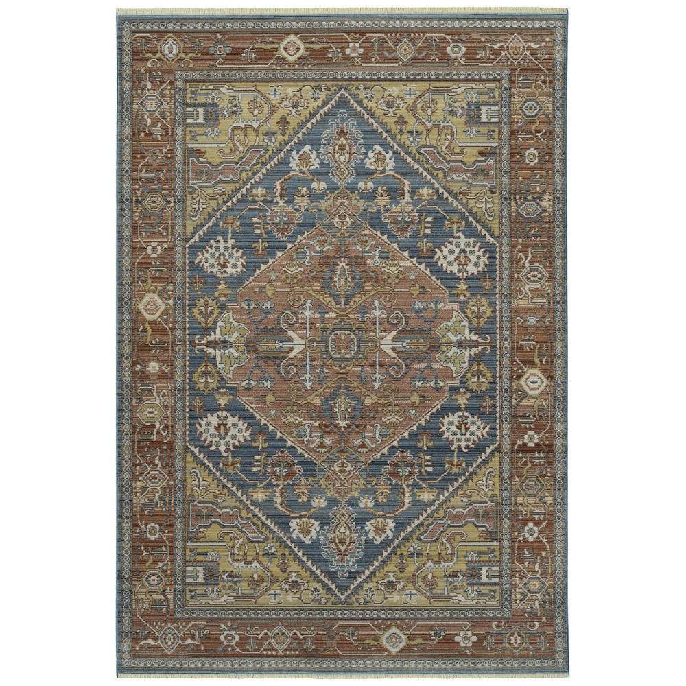 Kaleen Rila Collection Dark Blue Throw Rug 18" x 18"