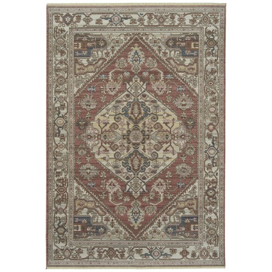 Kaleen Rila Collection Dark Rose Area Rug 3'11" x 5'3"