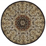 Kaleen Tara Rounds Collection Black Brick Area Rug 11'9" x 11'9"