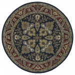 Kaleen Tara Rounds Collection Navy Burgundy Area Rug 11'9" x 11'9"