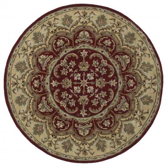 Kaleen Tara Rounds Collection Dark Burgundy Area Rug 11'9" x 11'9"