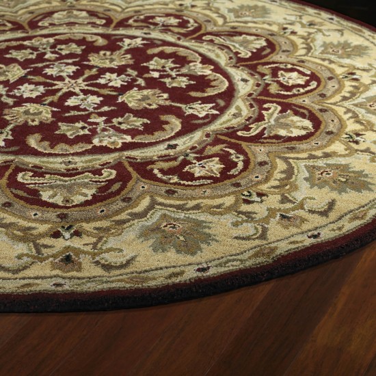 Kaleen Tara Rounds Collection Dark Burgundy Area Rug 11'9" x 11'9"