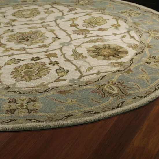 Kaleen Tara Rounds Collection Light Ivory Area Rug 3'9" x 3'9"