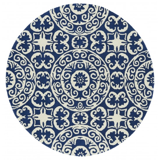 Kaleen Tara Rounds Collection EVL03-22 Navy Area Rug 3'9" x 3'9"