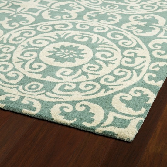 Kaleen Tara Rounds Collection Light Mint Area Rug 3'9" x 3'9"