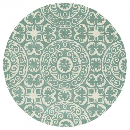 Kaleen Tara Rounds Collection Light Mint Area Rug 3'9" x 3'9"