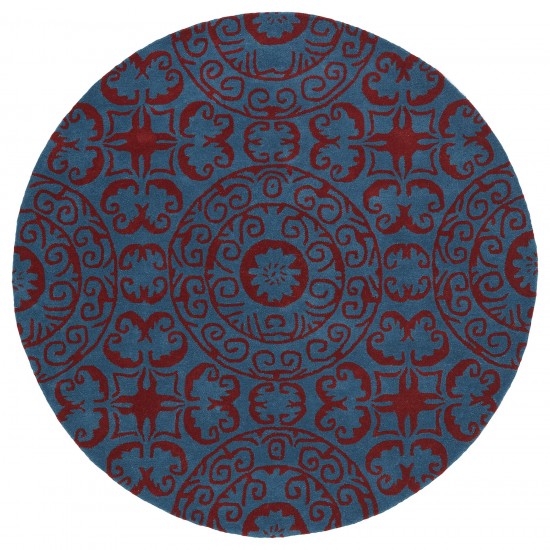 Kaleen Tara Rounds Collection Dark Peacock Area Rug 11'9" x 11'9"