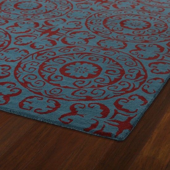 Kaleen Tara Rounds Collection Dark Peacock Area Rug 3'9" x 3'9"