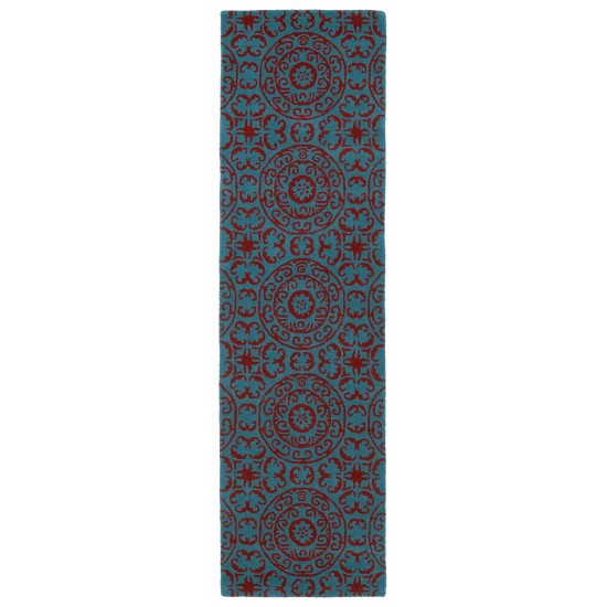 Kaleen Tara Rounds Collection Dark Peacock Area Rug 3'9" x 3'9"