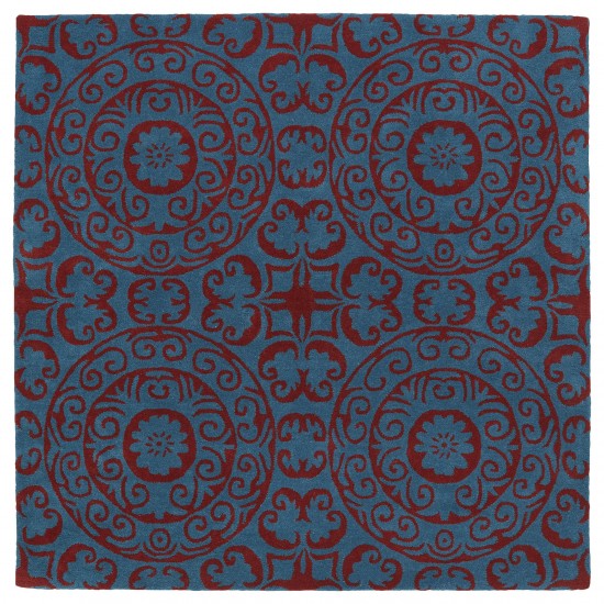 Kaleen Tara Rounds Collection Dark Peacock Area Rug 3'9" x 3'9"