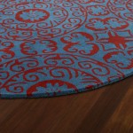 Kaleen Tara Rounds Collection Dark Peacock Area Rug 3'9" x 3'9"