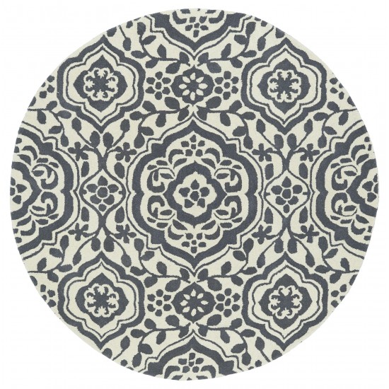 Kaleen Tara Rounds Collection Light Grey Area Rug 11'9" x 11'9"