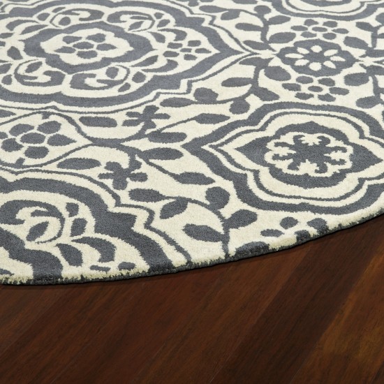 Kaleen Tara Rounds Collection Light Grey Area Rug 11'9" x 11'9"