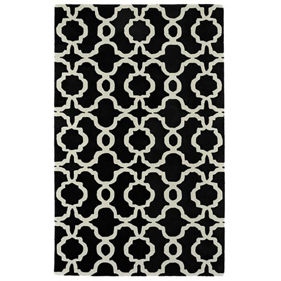 Kaleen Tara Rounds Collection Black Ivory Area Rug 11'9" x 11'9"