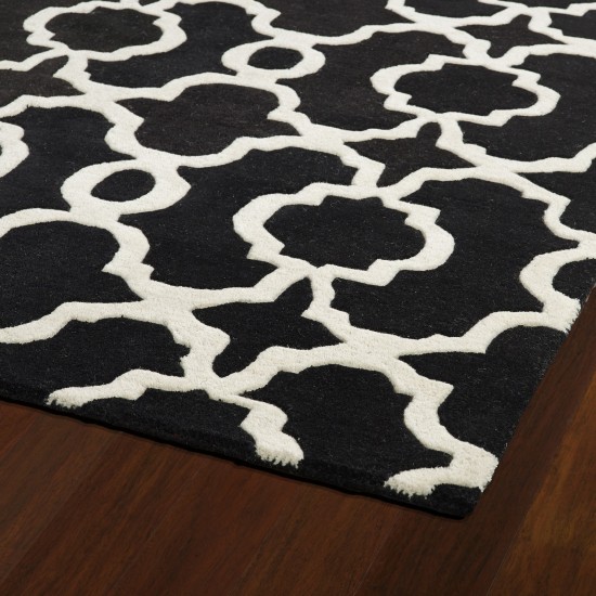 Kaleen Tara Rounds Collection Black Ivory Area Rug 3'9" x 3'9"