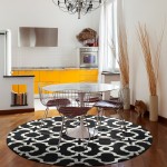 Kaleen Tara Rounds Collection Black Ivory Area Rug 3'9" x 3'9"