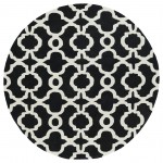 Kaleen Tara Rounds Collection Black Ivory Area Rug 3'9" x 3'9"