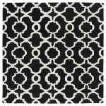 Kaleen Tara Rounds Collection Black Ivory Area Rug 3'9" x 3'9"