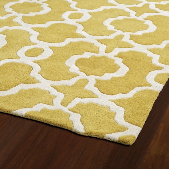 Kaleen Tara Rounds Collection Bright Yellow Area Rug 11'9" x 11'9"