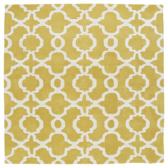 Kaleen Tara Rounds Collection Bright Yellow Area Rug 11'9" x 11'9"