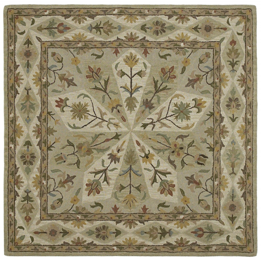 Kaleen Tara Square Collection Light Sage Area Rug 9'9" x 9'9"