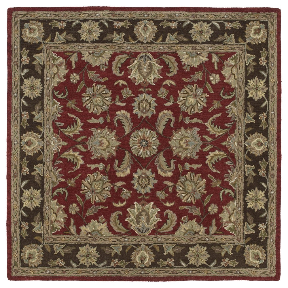 Kaleen Tara Square Collection Dark Salsa Area Rug 11'9" x 11'9"