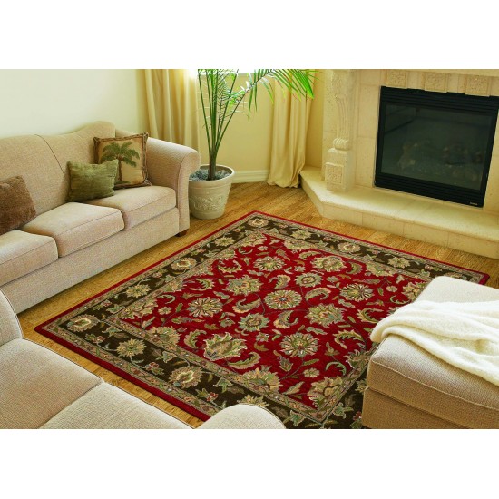 Kaleen Tara Square Collection Dark Salsa Area Rug 5'9" x 5'9"