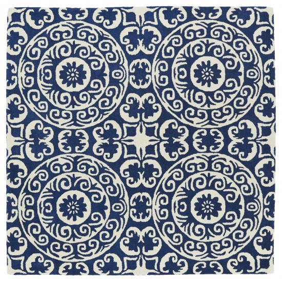 Kaleen Tara Square Collection EVL03-22 Navy Area Rug 5'9" x 5'9"