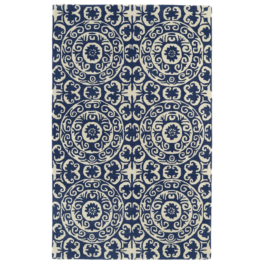 Kaleen Tara Square Collection EVL03-22 Navy Area Rug 7'9" x 7'9"