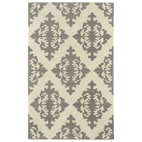 Kaleen Tara Square Collection Light Grey Area Rug 3'9" x 3'9"