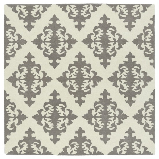 Kaleen Tara Square Collection Light Grey Area Rug 3'9" x 3'9"