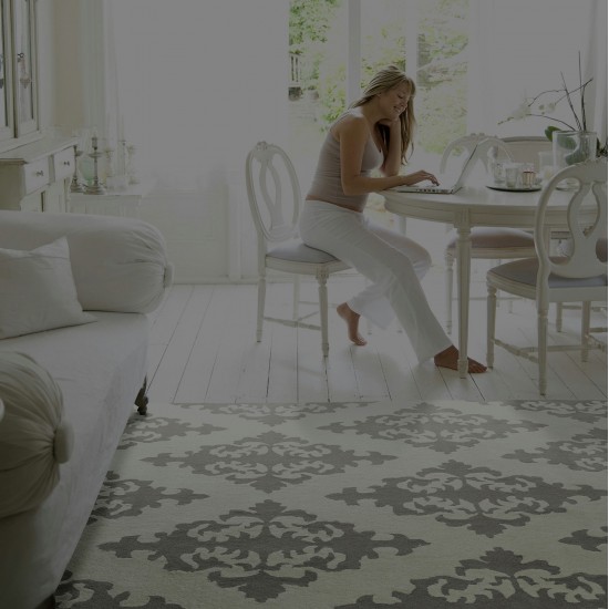Kaleen Tara Square Collection Light Grey Area Rug 9'9" x 9'9"